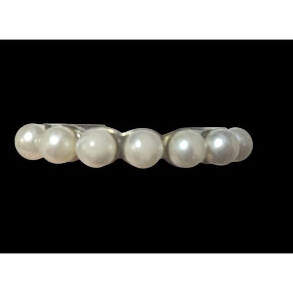 Vintage Coquette Glam Single Row Faux Pearl Ring Size 6 - Picture 10 of 14